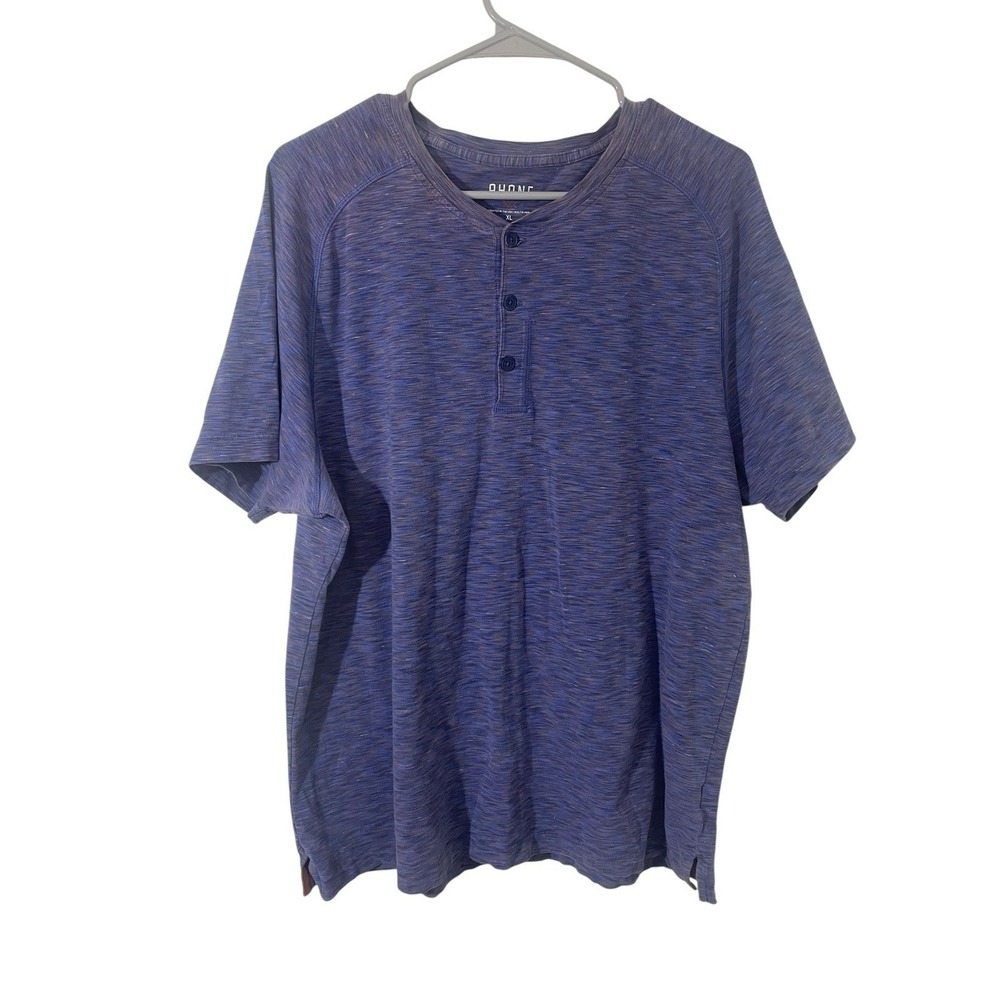 Rhone XL Purple Spacedye Short Sleeve Henley Tshirt Casual EUC Pima Cotton